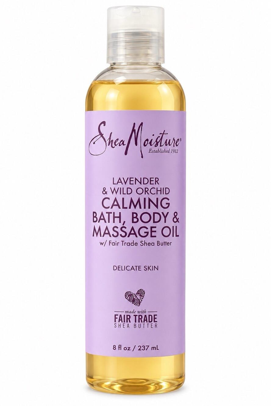 SheaMoisture Lavender Wild Orchid Calming Bath Body Massage Oil 8 oz NEW